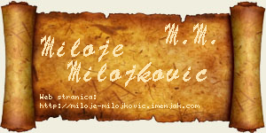 Miloje Milojković vizit kartica